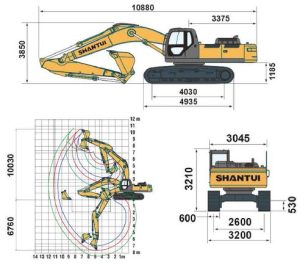 ابعاد بیل SE320LCW شانتویی گنو